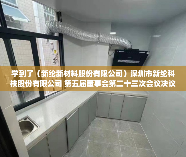学到了（新纶新材料股份有限公司）深圳市新纶科技股份有限公司 第五届董事会第二十三次会议决议公告，新纶科技公司简介，