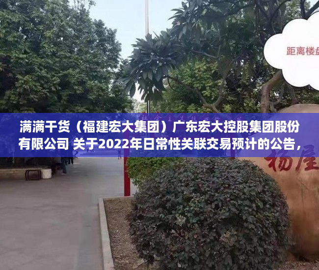 满满干货（福建宏大集团）广东宏大控股集团股份有限公司 关于2022年日常性关联交易预计的公告，广东宏巨投资集团有限公司，