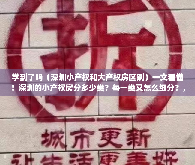 学到了吗（深圳小产权和大产权房区别）一文看懂！深圳的小产权房分多少类？每一类又怎么细分？，深圳小产权类型，