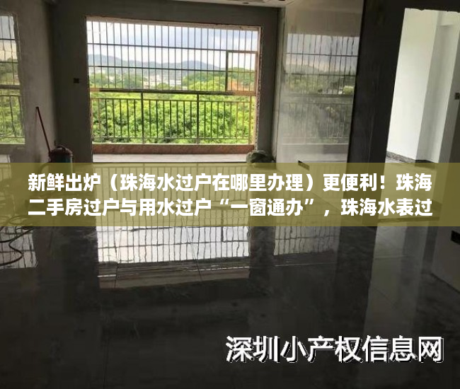 新鲜出炉（珠海水过户在哪里办理）更便利！珠海二手房过户与用水过户“一窗通办”，珠海水表过户，