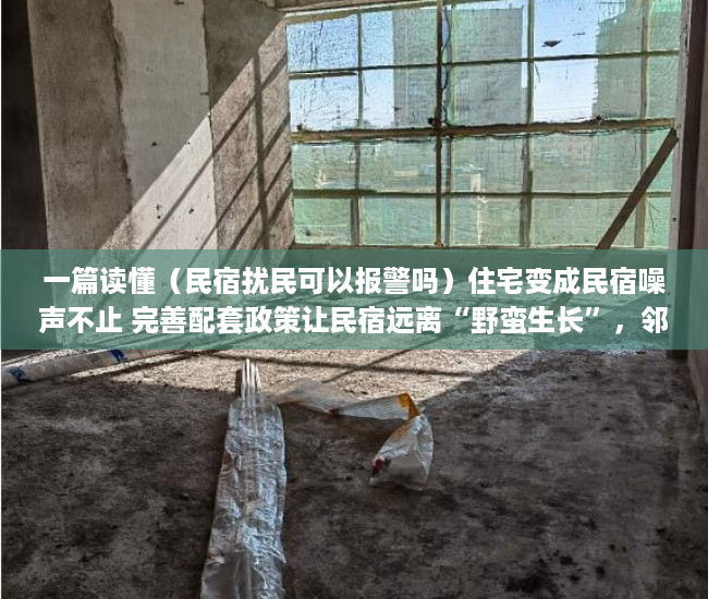 一篇读懂（民宿扰民可以报警吗）住宅变成民宿噪声不止 完善配套政策让民宿远离“野蛮生长”，邻居开民宿扰民就真的没辙么，