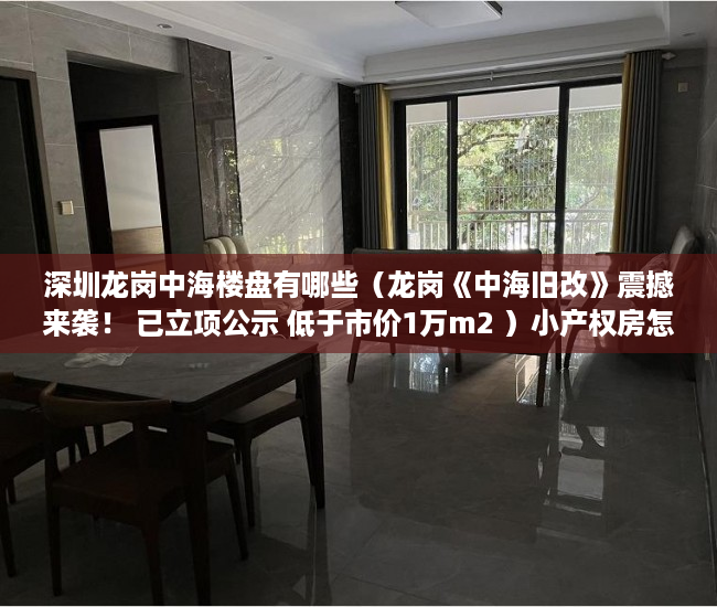 深圳龙岗中海楼盘有哪些（龙岗《中海旧改》震撼来袭！ 已立项公示 低于市价1万m2 ）小产权房怎么办，