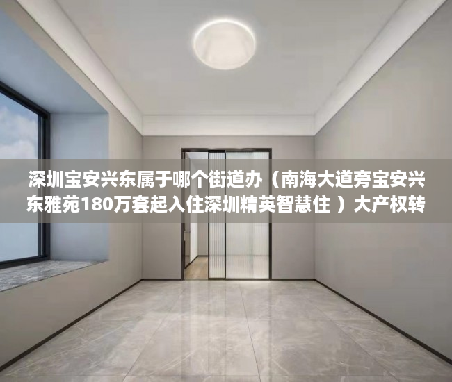 深圳宝安兴东属于哪个街道办（南海大道旁宝安兴东雅苑180万套起入住深圳精英智慧住 ）大产权转小产权了多久可以出售，