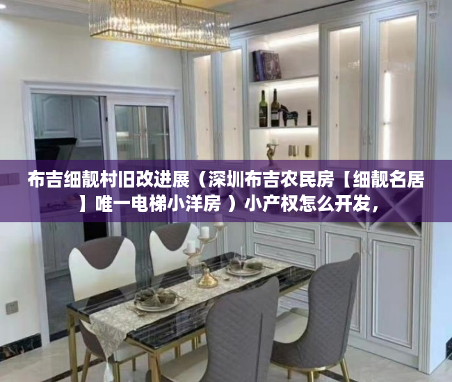 布吉细靓村旧改进展（深圳布吉农民房【细靓名居】唯一电梯小洋房 ）小产权怎么开发，
