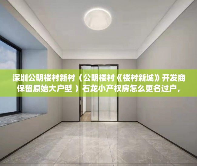 深圳公明楼村新村（公明楼村《楼村新城》开发商保留原始大户型 ）石龙小产权房怎么更名过户，