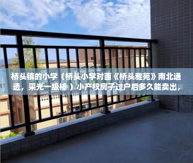 桥头镇的小学（桥头小学对面《桥头雅苑》南北通透，采光一级棒 ）小产权房子过户后多久能卖出，