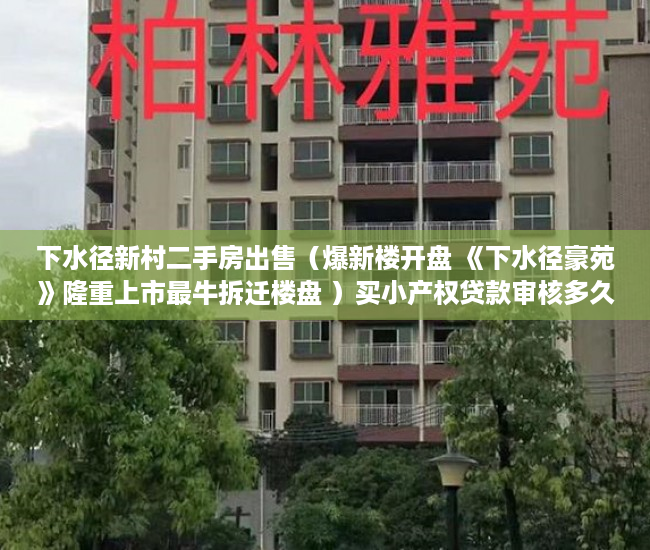下水径新村二手房出售（爆新楼开盘 《下水径豪苑》隆重上市最牛拆迁楼盘 ）买小产权贷款审核多久，