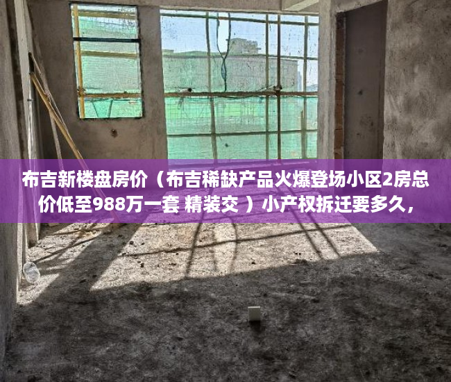 布吉新楼盘房价（布吉稀缺产品火爆登场小区2房总价低至988万一套 精装交 ）小产权拆迁要多久，