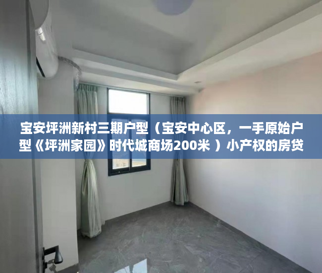 宝安坪洲新村三期户型（宝安中心区，一手原始户型《坪洲家园》时代城商场200米 ）小产权的房贷可以办多久的，